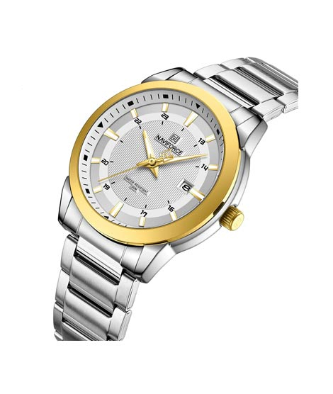 iShopping - Naviforce Executive Date Edition Watch For Men Silver (NF-8029-5)