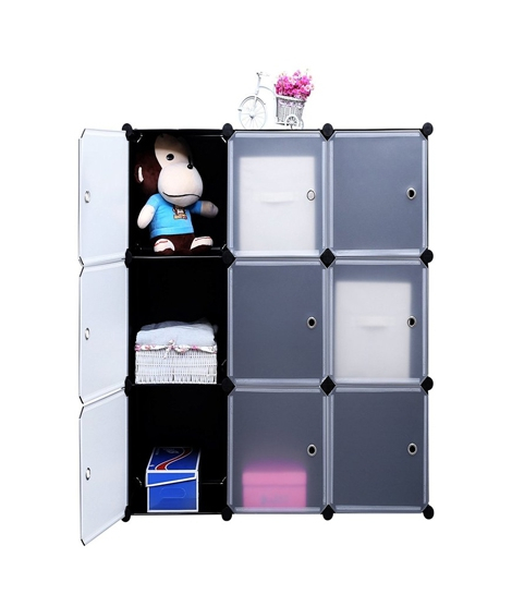 iShopping - Oddity DIY 9 Cubes Organizer Storage Closet - Black