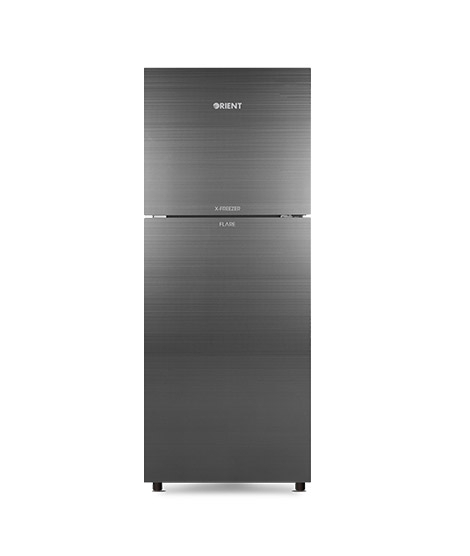iShopping - Orient Flare 350 Glass Door Freezer-on-Top Refrigerator 13 Cu Ft Grey