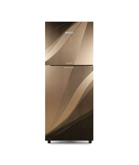 iShopping - Orient Marvel 200 Glass Door Freezer-on-Top Refrigerator 7 Cu Ft Golden