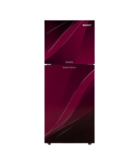 iShopping - Orient Marvel 410 Freezer-On-Top Glass Door Refrigerator 14 Cu Ft Blaze Purple