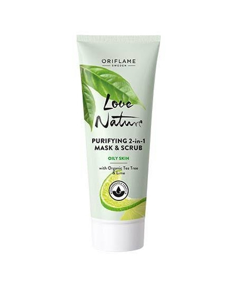iShopping - Oriflame Love Nature Purifying 2 In 1 Mask & Scrub Tea Tree & Lime 75ml (35576)
