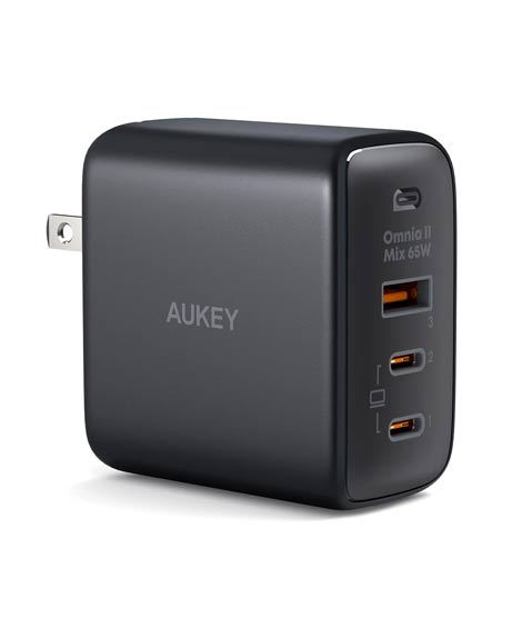 iShopping - Aukey Omnia II Mix 65W PPS Wall Charger - Black (PA-B6T)
