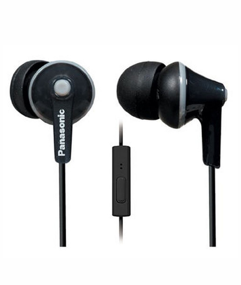 iShopping - Panasonic ErgoFit In-Ear Headphones with Mic Black (RP-TCM125E)