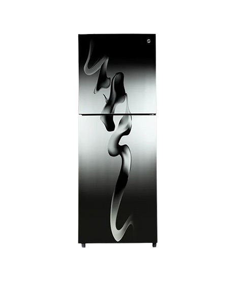 iShopping - PEL Curved Glass Door Freezer-on-Top Refrigerator 11 cu ft (PRCGD-6360)-Blaze Grey