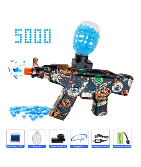 iShopping - Planet X AK47 Gel Blaster Rechargeable Gun Toy Black (PX-11754)