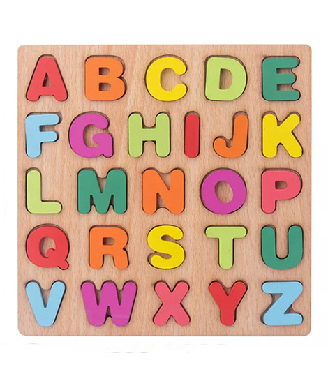 iShopping - Planet X Capital ABC Alphabets Thick Wooden 3D Puzzle Board - 20 cm (PX-11124)