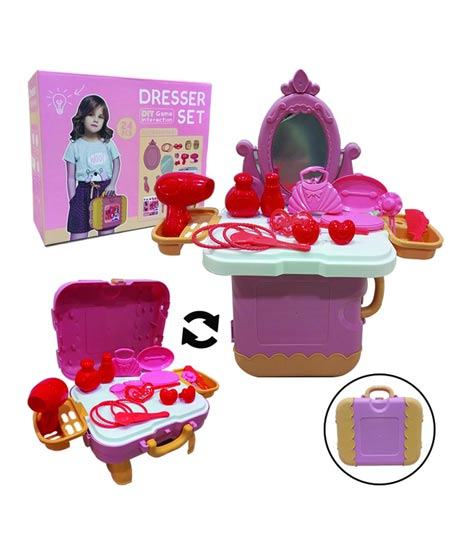 iShopping - Planet X DIY 3 in 1 Portable Dresser Set Play House - 24 Pcs (PX-11497)