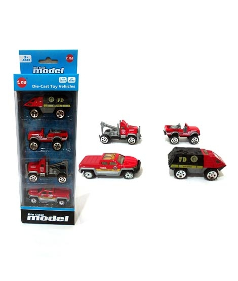 iShopping - Planet X Fire Rescue Vehicles Die Cast Cars Set - 4 Pcs (PX-10461)