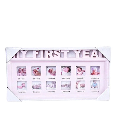 iShopping - Planet X My First Year Baby Wooden Pictures Frame - White (PX-11958)