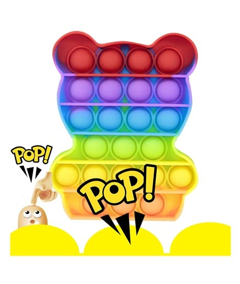 iShopping - Planet X Pop Bubble Fidget Rainbow Teddy Bear Silicone Toy (PX-11091)