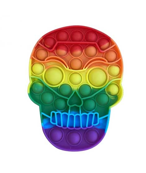 iShopping - Planet X Silicone Pop It Toy Rainbow Skeleton Skull Face (PX-11135)