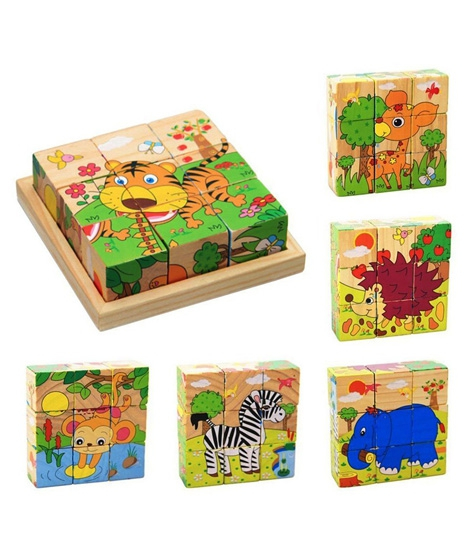iShopping - Planet X Cubical Wild Animals Wooden Puzzle (PX-9389)