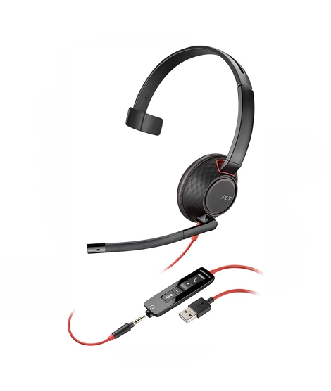 iShopping - Plantronics Blackwire 5210 Single Ear Stereo Headset Black