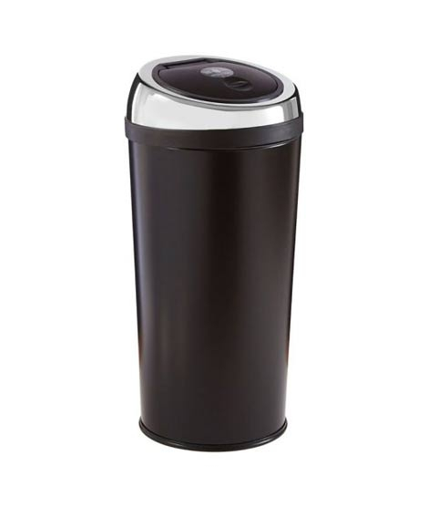 iShopping - Premier Home Black Enamel Touch Top Bin 30 Ltr (506416)