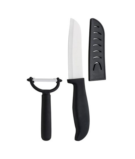 iShopping - Premier Home Ceramic Knife & Peeler Set Black (907078)
