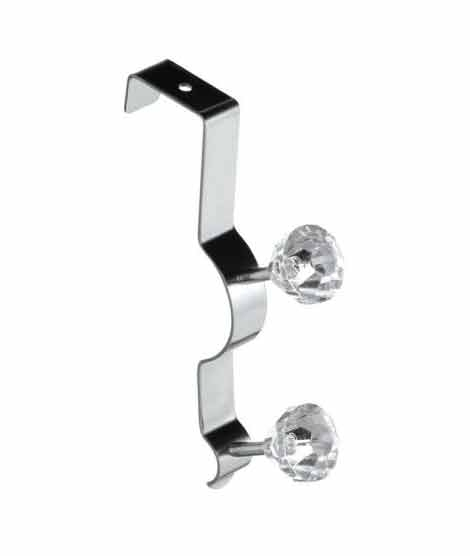 iShopping - Premier Home Over Door Clear Diamantes Double Hook (509688)