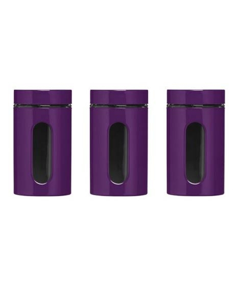 iShopping - Premier Home Purple Storage Jars – Set of 3 (1209786)