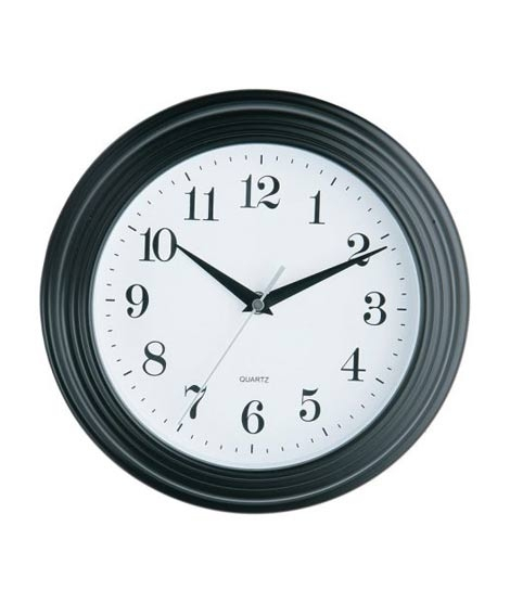 iShopping - Premier Home Vintage Black Plastic Wall Clock (2200420)