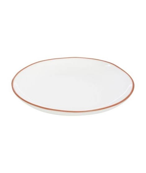 iShopping - Premier Home White Glazed Terracotta Dinner Plate (722845)