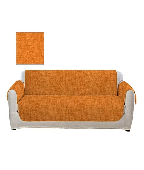 iShopping - Maguari Printed Textured 5 Seater Sofa Cover Orange