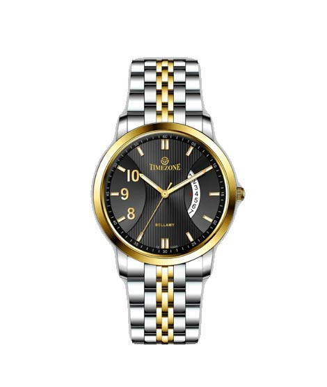 iShopping - Timezone Prisma Spectra Watch For Men Two Tone Gold  (TZ-1332)-Black