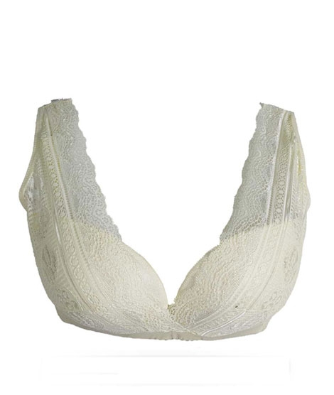 iShopping - Purple Bag Soft Double Padded Wireless Bra Off White (0052)