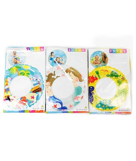 iShopping - Intex Inflatable Cartoon Float Transparent Swimming Tube Rings 24 inches - 59242 (PX-10807)