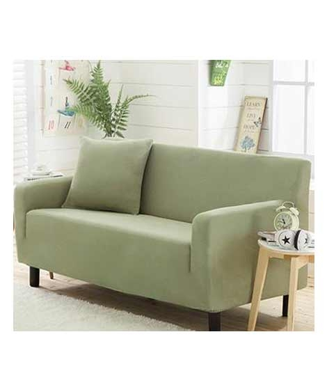 iShopping - Rainbow Linen Jersey Sofa Cover 1 Seater Light Green