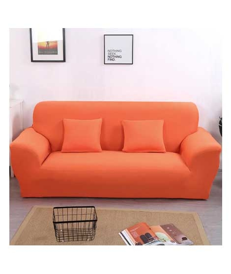 iShopping - Rainbow Linen Jersey Sofa Cover 3 Seater Coral
