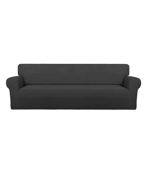 iShopping - Rainbow Linen Jersey Sofa Cover 3 Seater Dark Gray