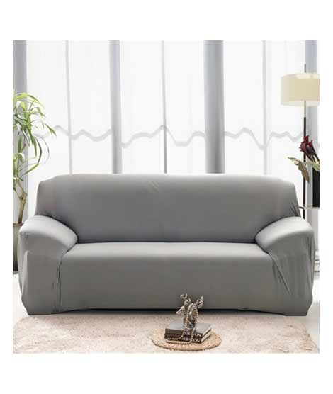 iShopping - Rainbow Linen Jersey Sofa Cover 3 Seater Light Gray