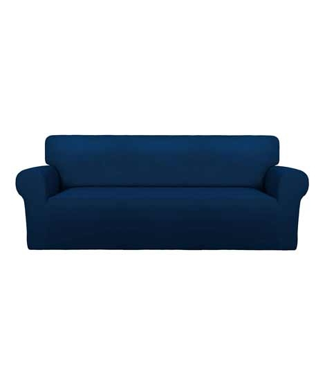 iShopping - Rainbow Linen Jersey Sofa Cover 3 Seater Navy Blue