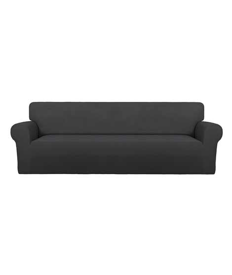 iShopping - Rainbow Linen Jersey Sofa Cover 4 Seater Dark Gray
