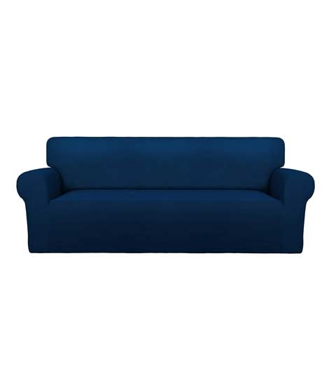iShopping - Rainbow Linen Jersey Sofa Cover 4 Seater Navy Blue