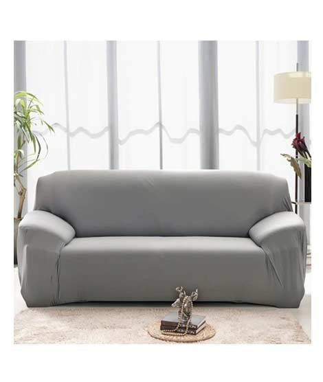 iShopping - Rainbow Linen Jersey Sofa Cover 5 Seater Light Grey
