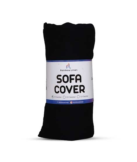 iShopping - Rainbow Linen Sofa Cover Black (1 Seater)