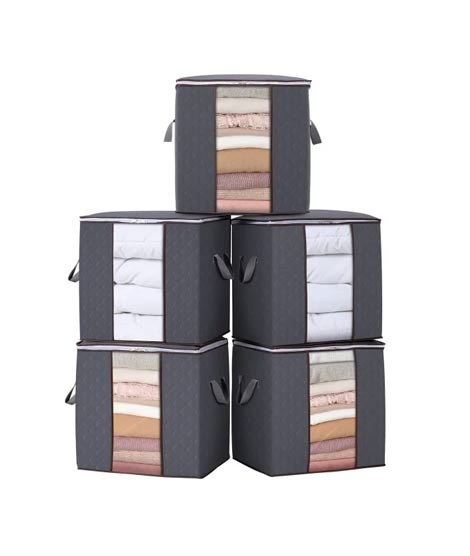 iShopping - Raza Shop Portable Bamboo Charcoal Blanket Storage Bag - Pack of 5