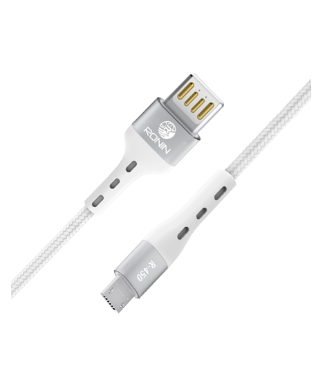 iShopping - Ronin Smart Plug 2.4A Metallic Double Sided Data Cable For Type C White (R-450)