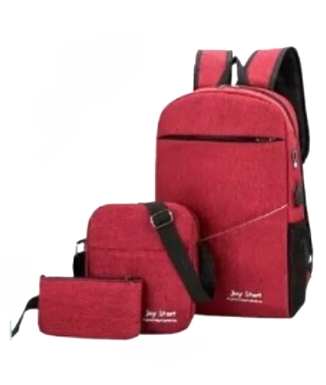 iShopping - Saad Collection 3 in 1 Laptop Handbag & Backpack Red (0055)