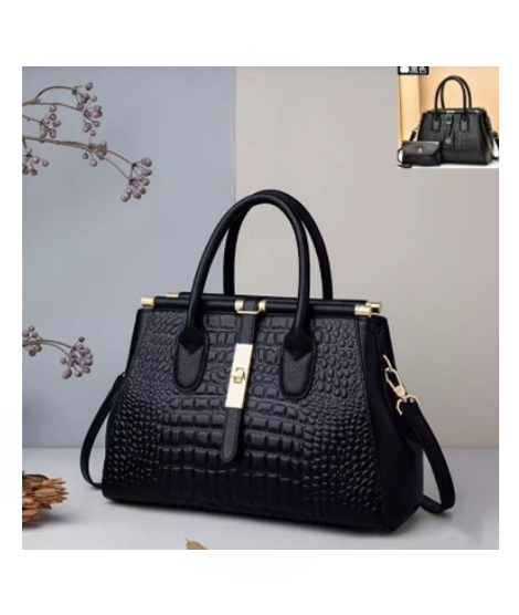 iShopping - Saad Collection Handbag With Pouch For Women Black (0056)