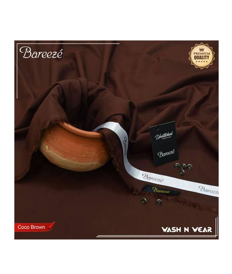 iShopping - Sabri Textile Original Bareeze Unstitched Suits For Men-Cocoa Brown