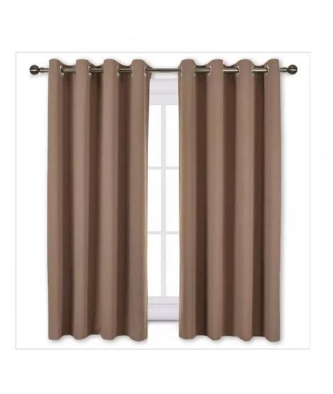 iShopping - Sajid Zaib Velvet Jacquard Curtains 2 Pcs Khaki