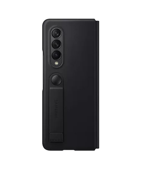 iShopping - Samsung Galaxy Z Fold 3 Leather Flip Stand Cover Black