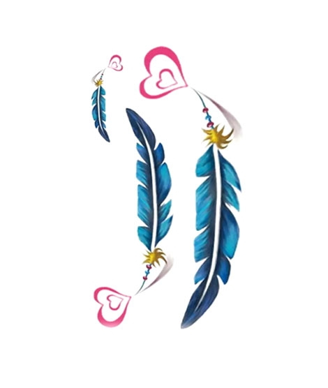 iShopping - Scenic Accessories Temporary Blue Feather Tattoo