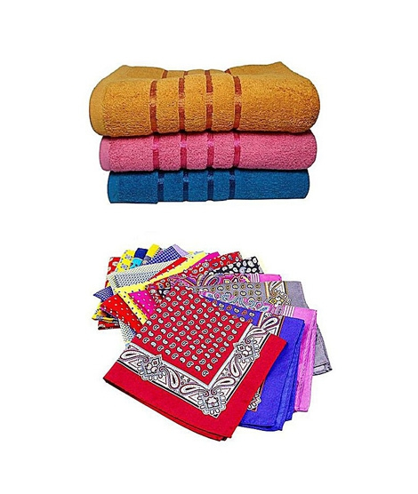 iShopping - Shopya Fancy Towel Set With Printed Bread Cover Pack Of 6