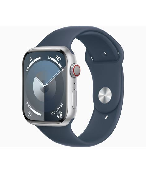 iShopping - Apple Watch Series 9 Silver Aluminum Case With Sport Band-GPS & Cellular-41 mm-Storm Blue