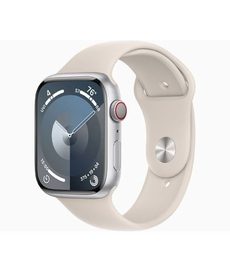 iShopping - Apple Watch Series 9 Silver Aluminum Case With Sport Band-GPS-45 mm-Starlight