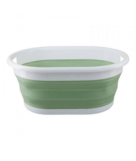 iShopping - Premier Home Collapsible Laundry Basket Green/White (805989)