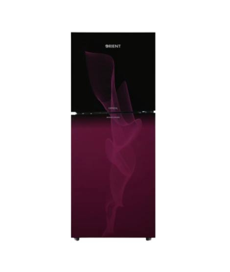 iShopping - Orient Crystal 410 Freezer-On-Top Glass Door Refrigerator 14 Cu Ft-Smoke Purple